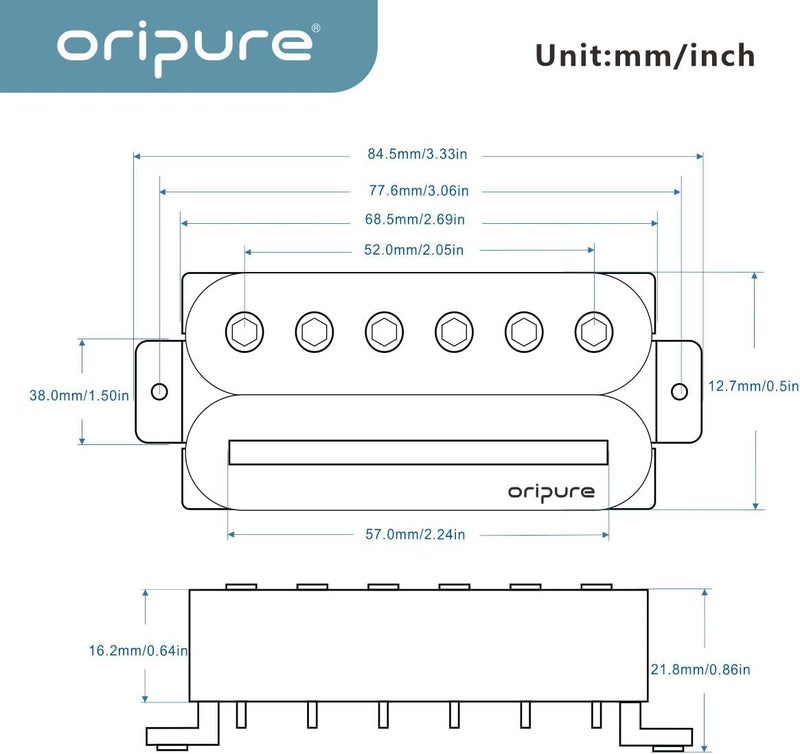 OriPure Alnico 5 Guitar Humbucker Pickups Bridge Pickup Hot Dual Rail & Screw Poles - Image 2